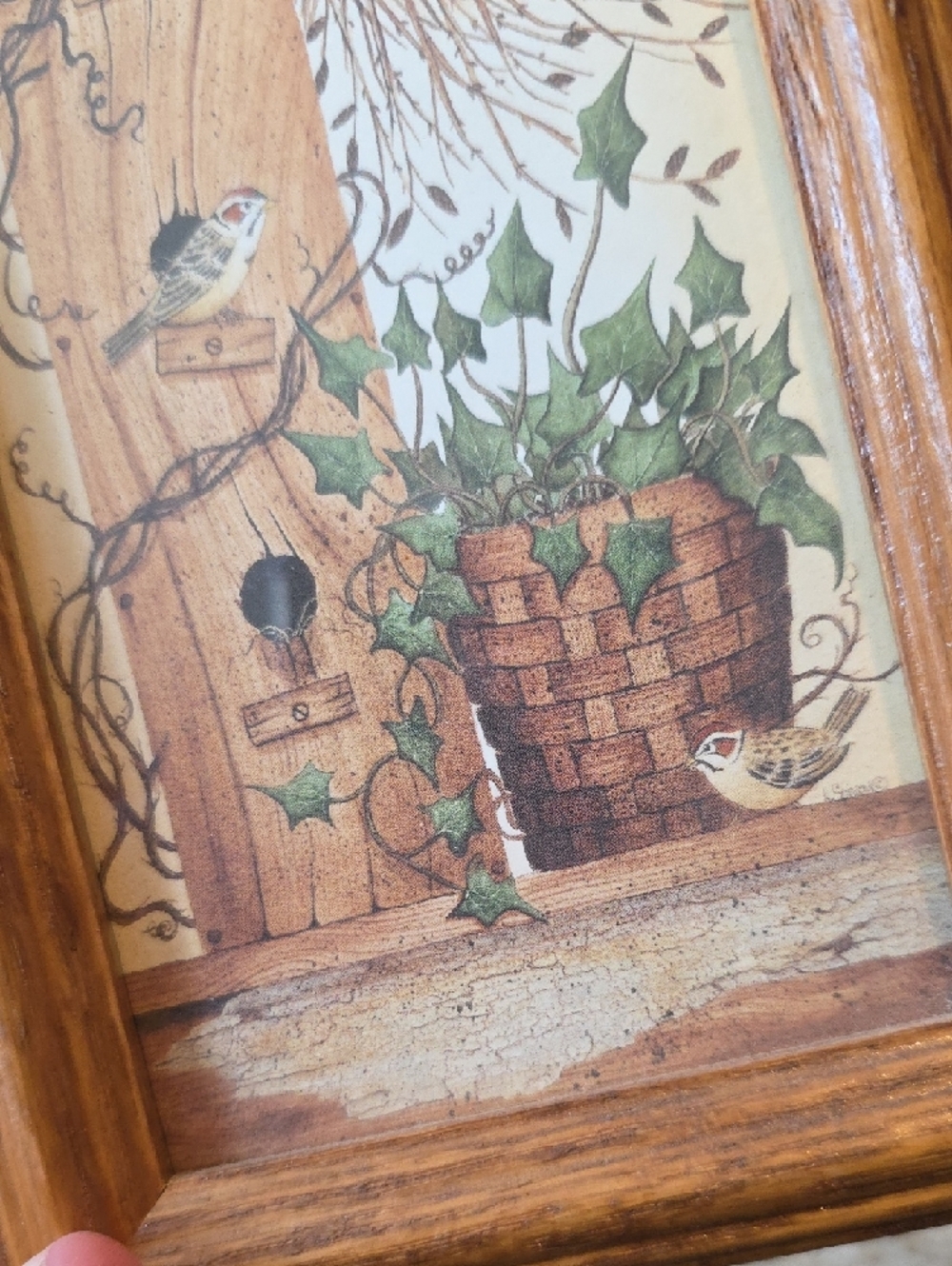 Folkàrt Birdhouse Wall Art Wooden Frame - Picture 4 of 6